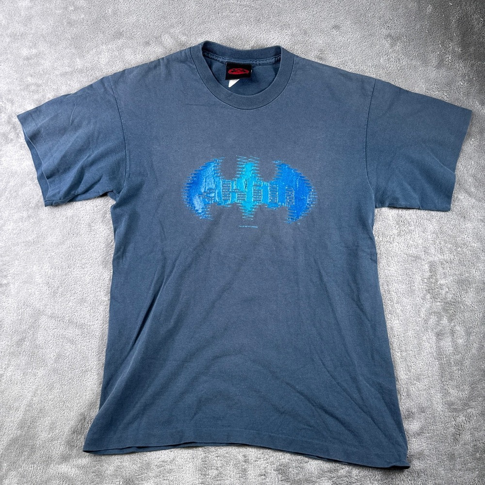 Vintage Batman T-Shirt Men XL (Fits S 18x24) Blue 1997 Made in USA Single Stitch